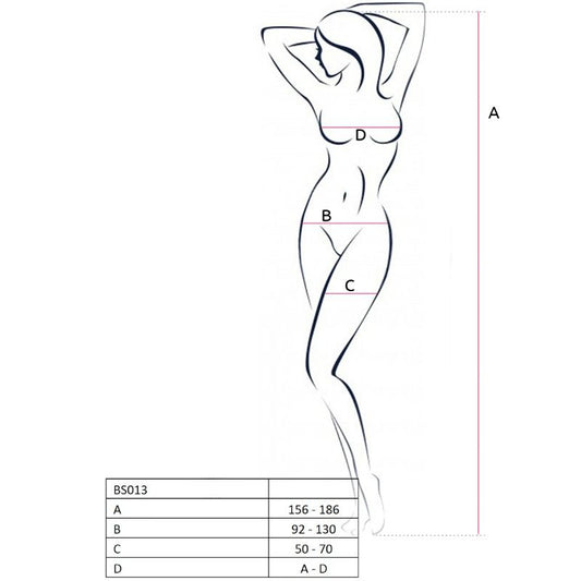PASSION - WOMAN BS013 BODYSTOCKING BLACK ONE SIZE