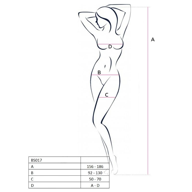 PASSION - WOMAN BS017 BODYSTOCKING NEGRO TALLA ÚNICA