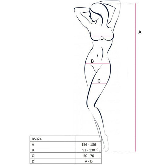 PASSION - WOMAN BS024 BODYSTOCKING WHITE ONE SIZE