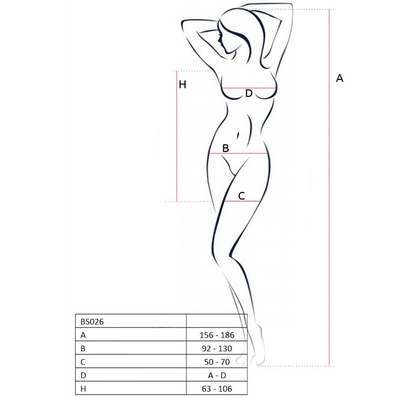Bodystocking estilo vestido negro Passion Woman BS026, ajustada y elegante, talla única, con detalles que resaltan la figura femenina.