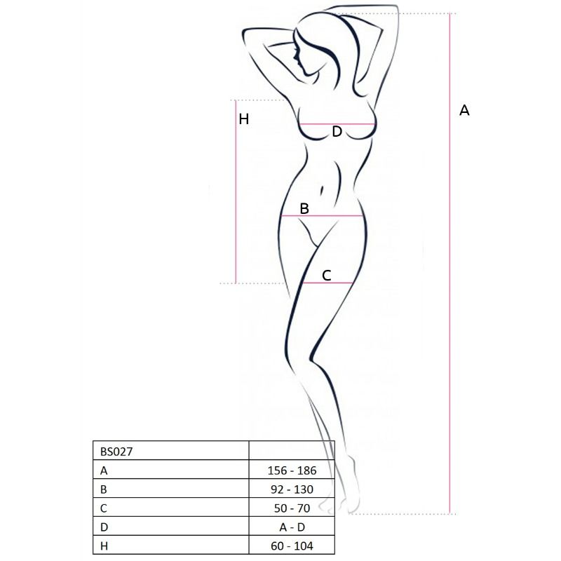 PASSION - WOMAN BS027 BODYSTOCKING ESTIL VESTIT BLANC TALLA ÚNICA