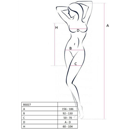 PASSION - WOMAN BS027 BODYSTOCKING ESTIL VESTIT BLANC TALLA ÚNICA