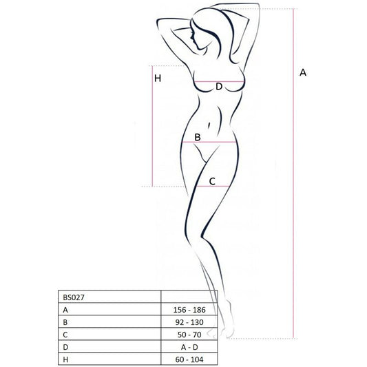 PASSION - WOMAN BS027 BODYSTOCKING ESTIL VESTIT NEGRE TALLA ÚNICA