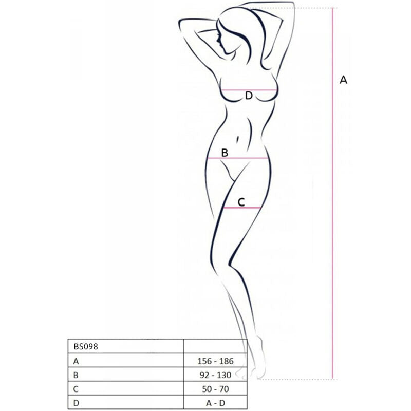 PASSION - BS098 BODYSTOCKING NEGRE TALLA ÚNICA