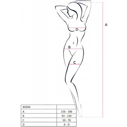 PASSION - BS098 BODYSTOCKING NEGRE TALLA ÚNICA