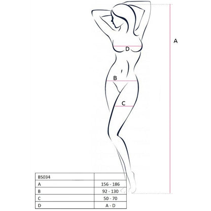 PASSION - WOMAN BS034 BODYSTOCKING VERMELL TALLA ÚNICA