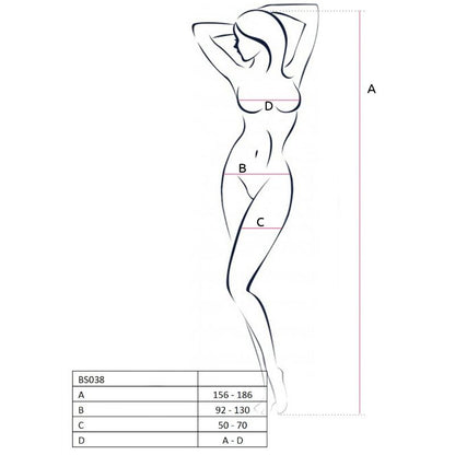 PASSION - WOMAN BS038 BODYSTOCKING BLANC TALLA ÚNICA