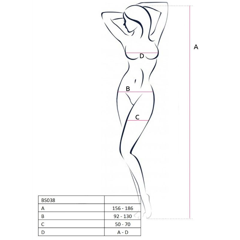 PASSION - WOMAN BS038 BODYSTOCKING RED ONE SIZE