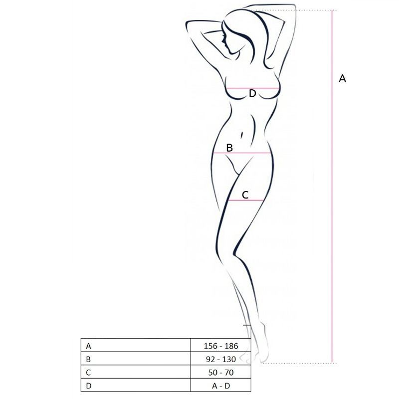 PASSION - WOMAN BS047 BODYSTOCKING NEGRO TALLA ÚNICA