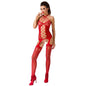 Bodystocking rojo Passion Woman BS056 para mujer, talla única, con diseño ajustado y detalles sensuales.