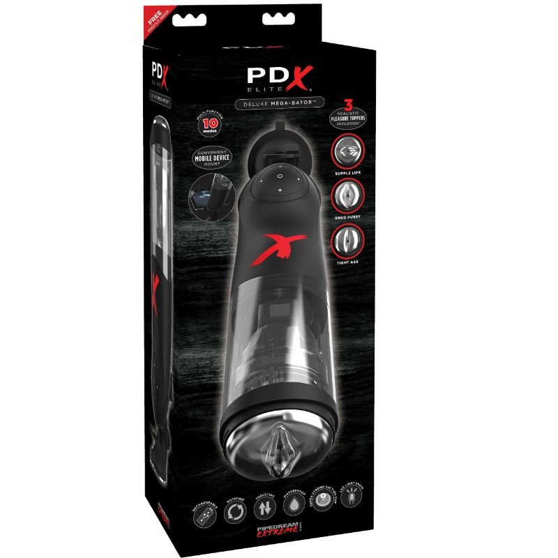 Masturbador deluxe Mega-Bator de PDX ELITE con textura realista y diseño ergonómico para placer masculino.