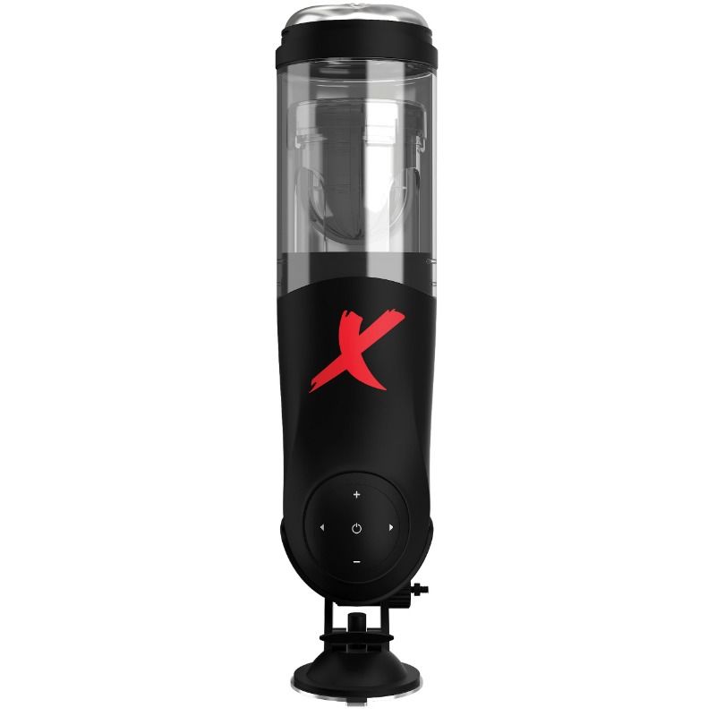 Masturbador deluxe Mega-Bator de PDX ELITE, con textura realista y diseño ergonómico para uso masculino, en color transparente