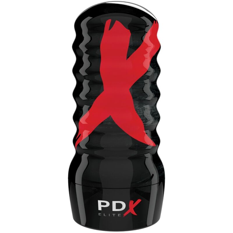 Masturbador PDX ELITE Stroker Air-Tight para uso íntimo, con diseño ergonómico y material suave, en color negro.