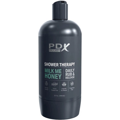 Masturbador PDX PLUS+ Milk Me Honey, diseño discreto de bote con textura interior realista para placer íntimo masculino.
