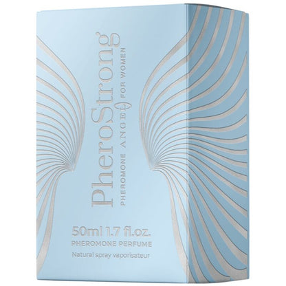 Perfume Pherostrong Angel para mujer con feromonas, frasco de 50 ml, botella elegante y moderna.