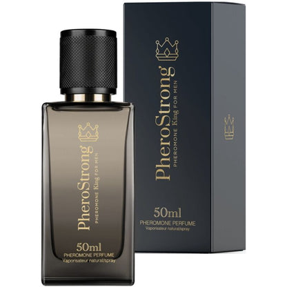 Perfume Pherostrong King para hombre con feromonas, frasco de 50 ml, botella elegante y moderna.
