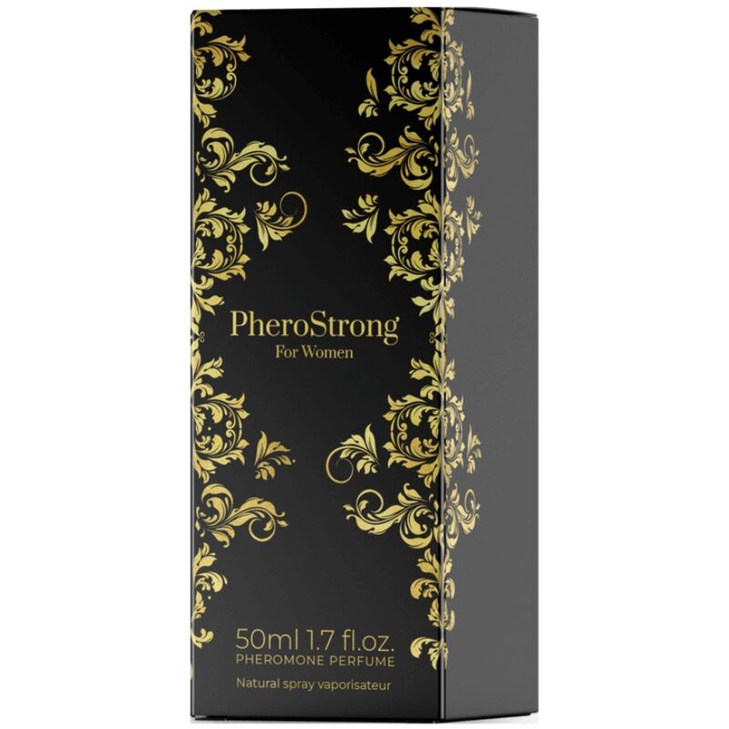 Perfume con feromonas para mujer PHEROSTRONG en frasco de 50 ml, frasco elegante y moderno.