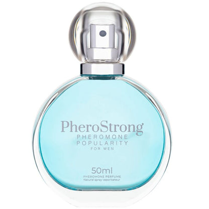 Perfume PHEROSTRONG para hombre con feromonas, frasco de 50 ml, botella elegante y moderna para uso personal.