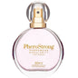 Perfume PHEROSTRONG con feromonas para mujer, frasco de 50 ml, con diseño elegante y aroma atractivo.