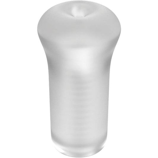 Masturbador masculino de silicona transparente Fetish Fantasy Extreme de Pipedreams, con diseño de slide y glide para placer.