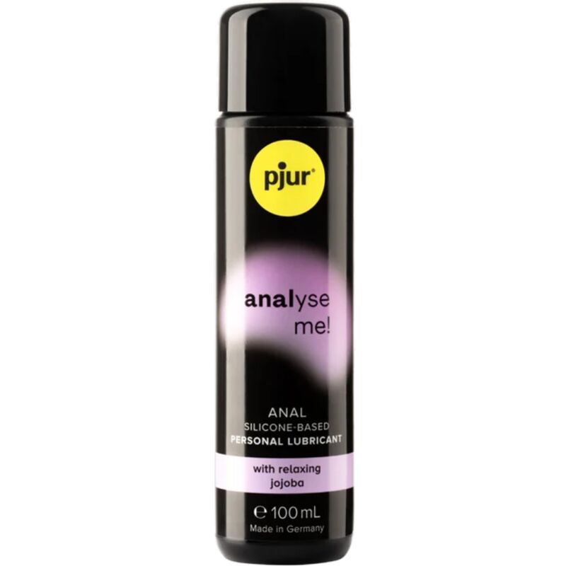 Gel relajante anal Pjur Analyse Me, frasco de 100 ml con fórmula suave y efectiva para mayor comodidad y relajación.