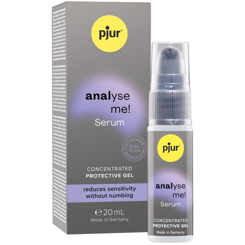 Suero anal PJUR Analyse Me, 20 ml, en frasco con tapa, para mayor comodidad y cuidado anal.