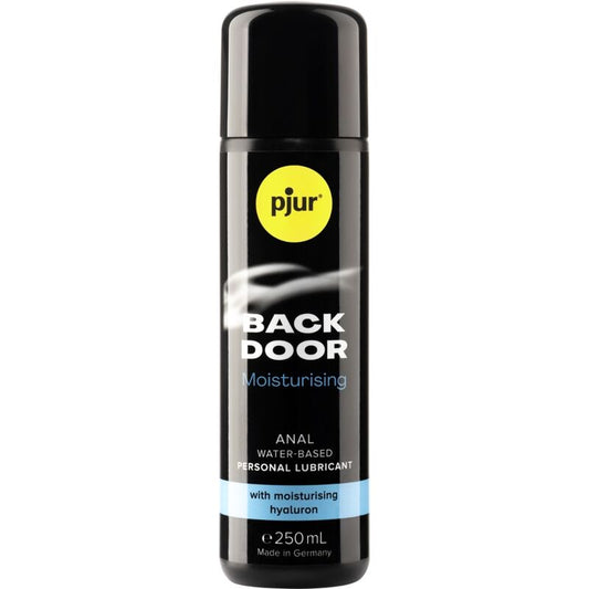 PJUR Back Door Moisturising Anal Lubricant 250ml bottle with a sleek design and easy-to-use pump top.