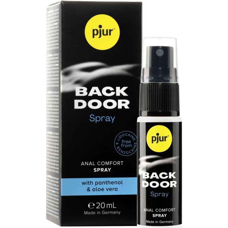 Spray relajante anal de la marca PJUR, con envase y etiqueta visible, diseñado para preparar y aliviar la zona anal.