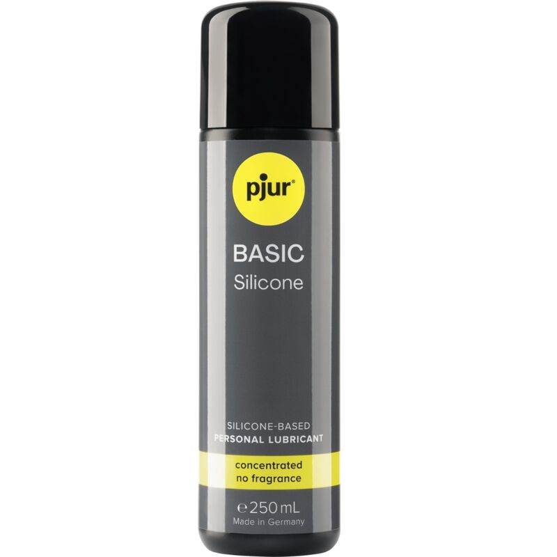 Pjur Basic Silicone Lubricant 250ml bottle, clear silicone lubricant for smooth, long-lasting lubrication.