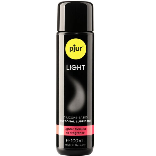PJUR Light Silicone Lubricant 100 ml bottle with a sleek design, ideal for enhancing intimacy and comfort.