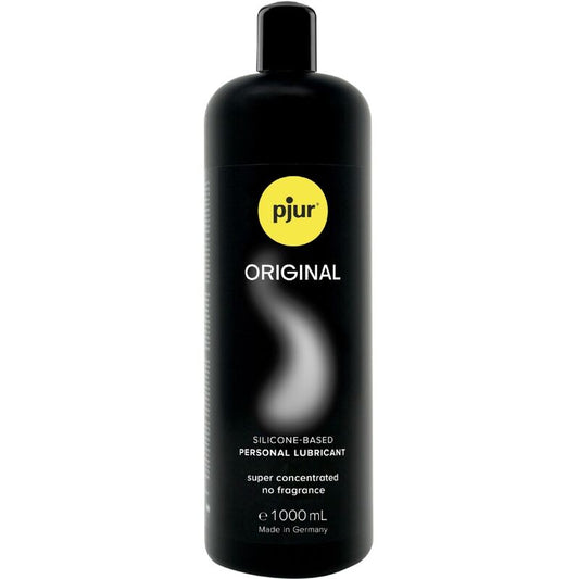 Lubricante de silicona PJUR Original en envase de 1000 ml, suave y duradero para uso íntimo y relajante.