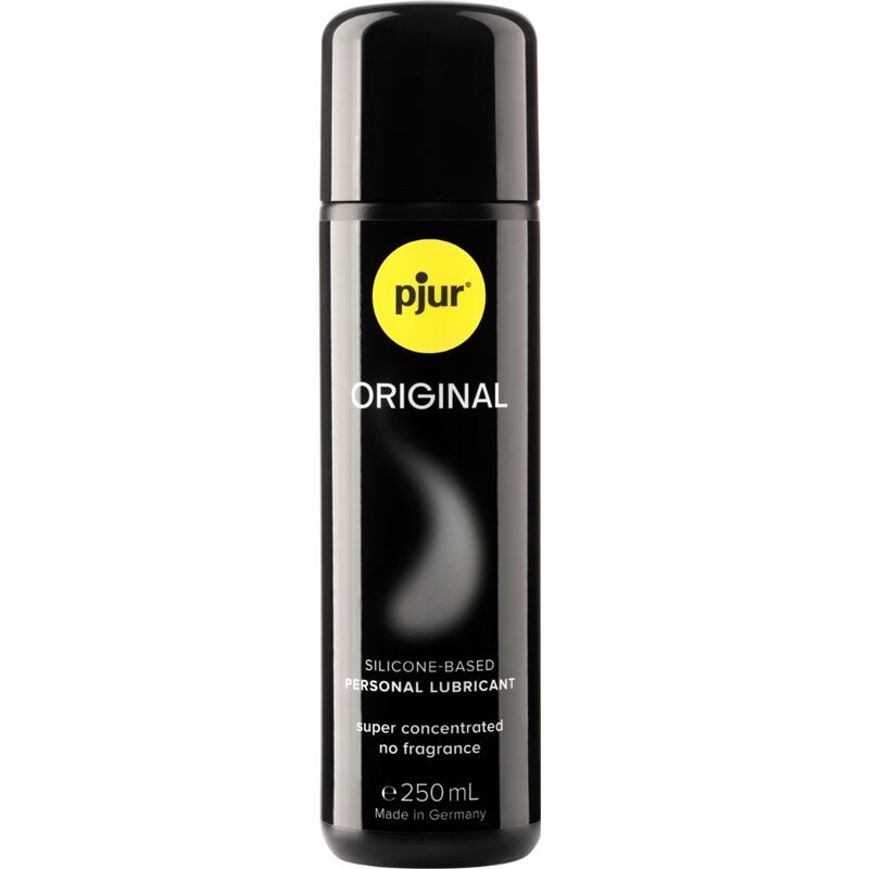 Lubricante de silicona PJUR Original en botella de 250 ml, textura suave y duradera para uso íntimo.
