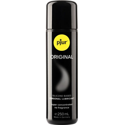 Lubricante de silicona PJUR Original en botella de 250 ml, textura suave y duradera para uso íntimo.
