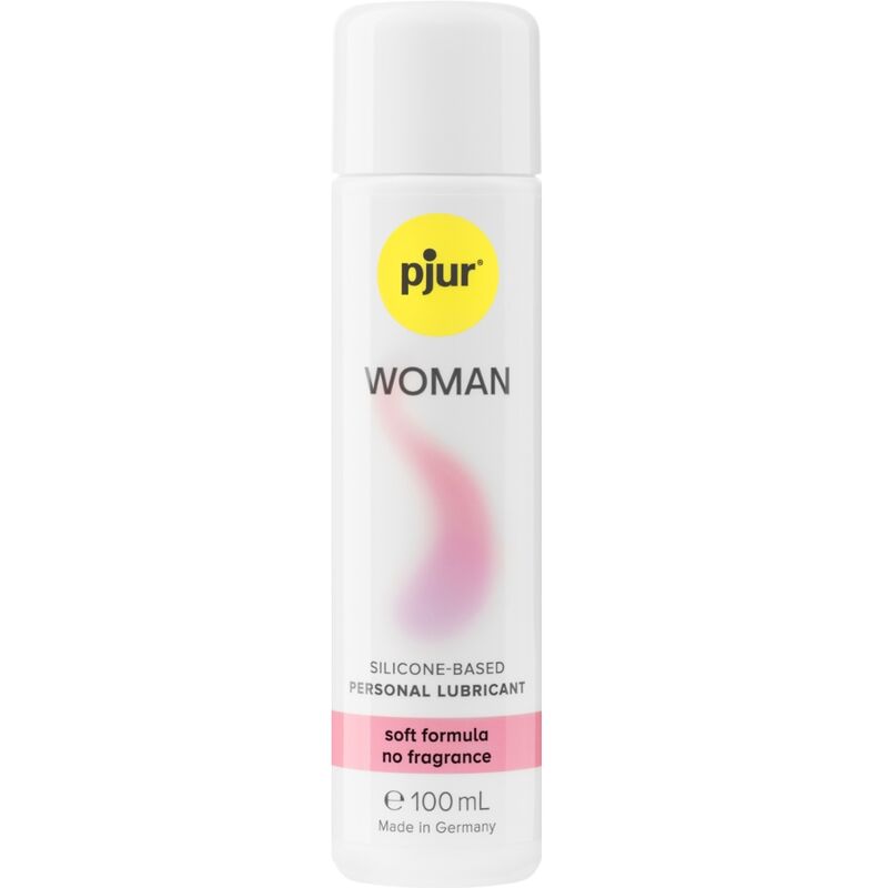 Lubricante de silicona PJUR WOMAN BODYGLIDE en botella de 100 ml, textura suave y sedosa para uso íntimo.