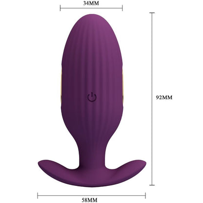 Plug anal controlado por app Pretty Love Jefferson de la marca Pretty Love Bottom en color lila, con diseño ergonómico y elegante.