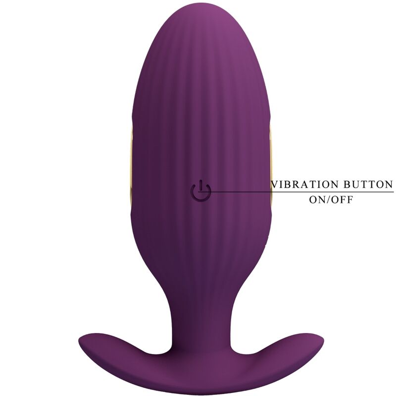 Plug anal controlado por app Pretty Love Jefferson en color lila, con diseño ergonómico y control remoto para placer personalizado.