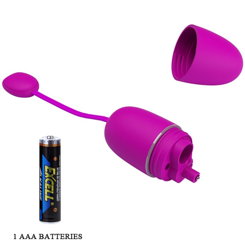 Vibrador controlado por app Pretty Love Nymph en color violeta, con diseño compacto y control remoto para placer personal.