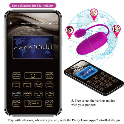 Vibrador controlado por app Pretty Love Nymph en color violeta, con diseño compacto y suave, de la marca Pretty Love Bottom.