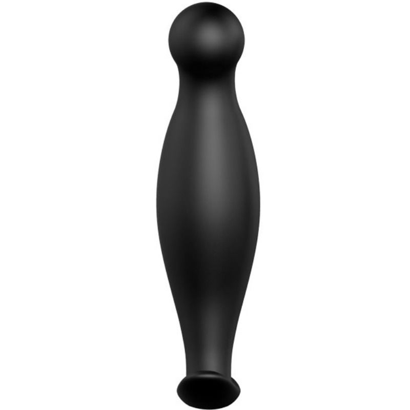 Black silicone anal plug by Pretty Love, measuring 11.7 cm, showcasing a smooth design and tapered tip for comfort.