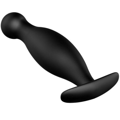 Black silicone anal plug by Pretty Love, measuring 11.7 cm, with a sleek design and smooth finish.