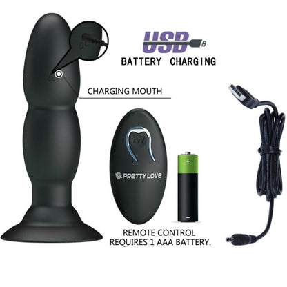 PRETTY LOVE - PLUG VIBRADOR I ROTACIÓ PER CONTROL REMOT