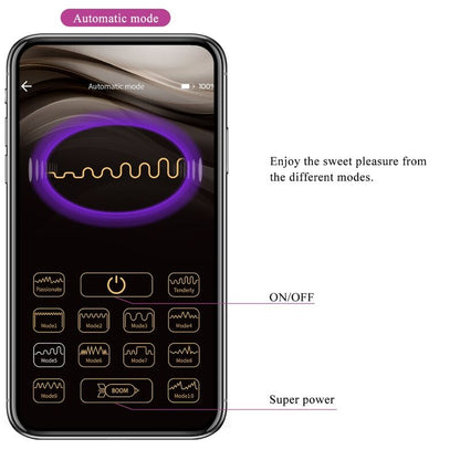 Vibrador doble de placer Pretty Love August con control remoto y app, diseño discreto y elegante en color negro.