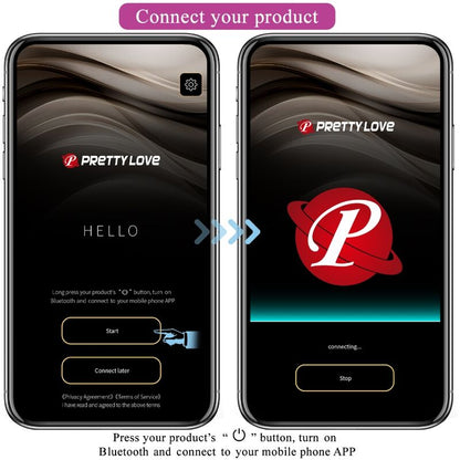 Vibrador doble placer PRETTY LOVE August con control remoto y app, con diseño ergonómico y detalles de alta calidad.