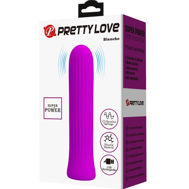 Vibrador estimulador rosa de la marca PRETTY LOVE C-TYPE con diseño ergonómico y texturizado para mayor comodidad.