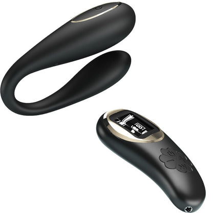 Vibrador doble placer Pretty Love Nathan con control remoto, diseñado para experiencias intensas y placer compartido.