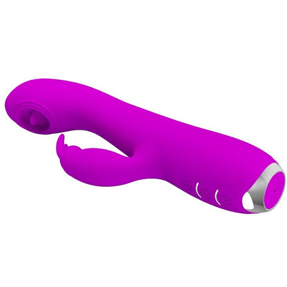 Vibrador recargable Pretty Love Rachel con succionador morado, con diseño elegante y funciones ajustables para placer.