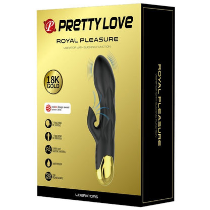 PRETTY LOVE - VIBRADOR DE LUXE BANYAT EN OR RECARREGABLE NEGRE