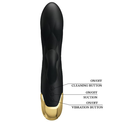 PRETTY LOVE - VIBRADOR DE LUXE BANYAT EN OR RECARREGABLE NEGRE