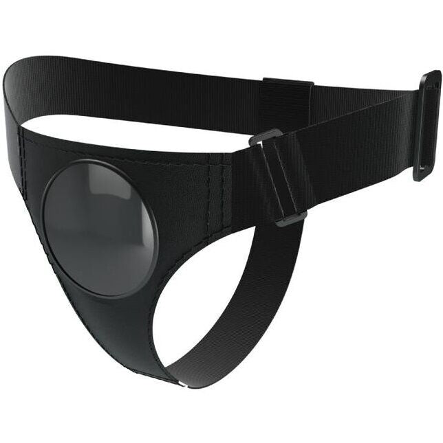 Arnés universal negro de la marca PRETTY LOVE, con correas ajustables y diseño cómodo para uso íntimo.