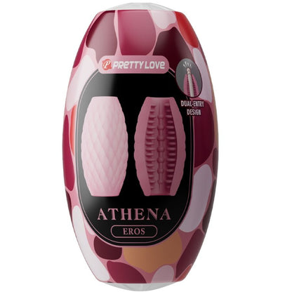 Masturbador masculino de silicona rosa de la marca PRETTY LOVE, modelo Athena Eros, con detalles realistas y textura suave.